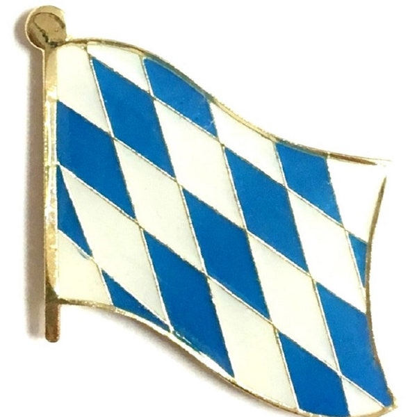 Pack of 3 Bavaria Waving World Flag Lapel Pin Badges; Three Patriotic Country Hat Lapel Pins