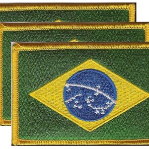 Brasil Brazil Brazilian National Flag Souvenir 3.5” long Embroidered Patch  Badge