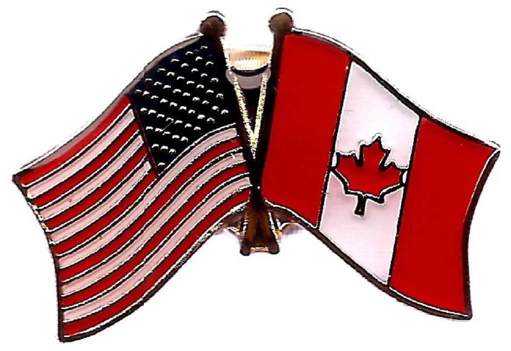 Pack of 3 Canada and USA Crossed Double Flag Lapel Pins, International ...
