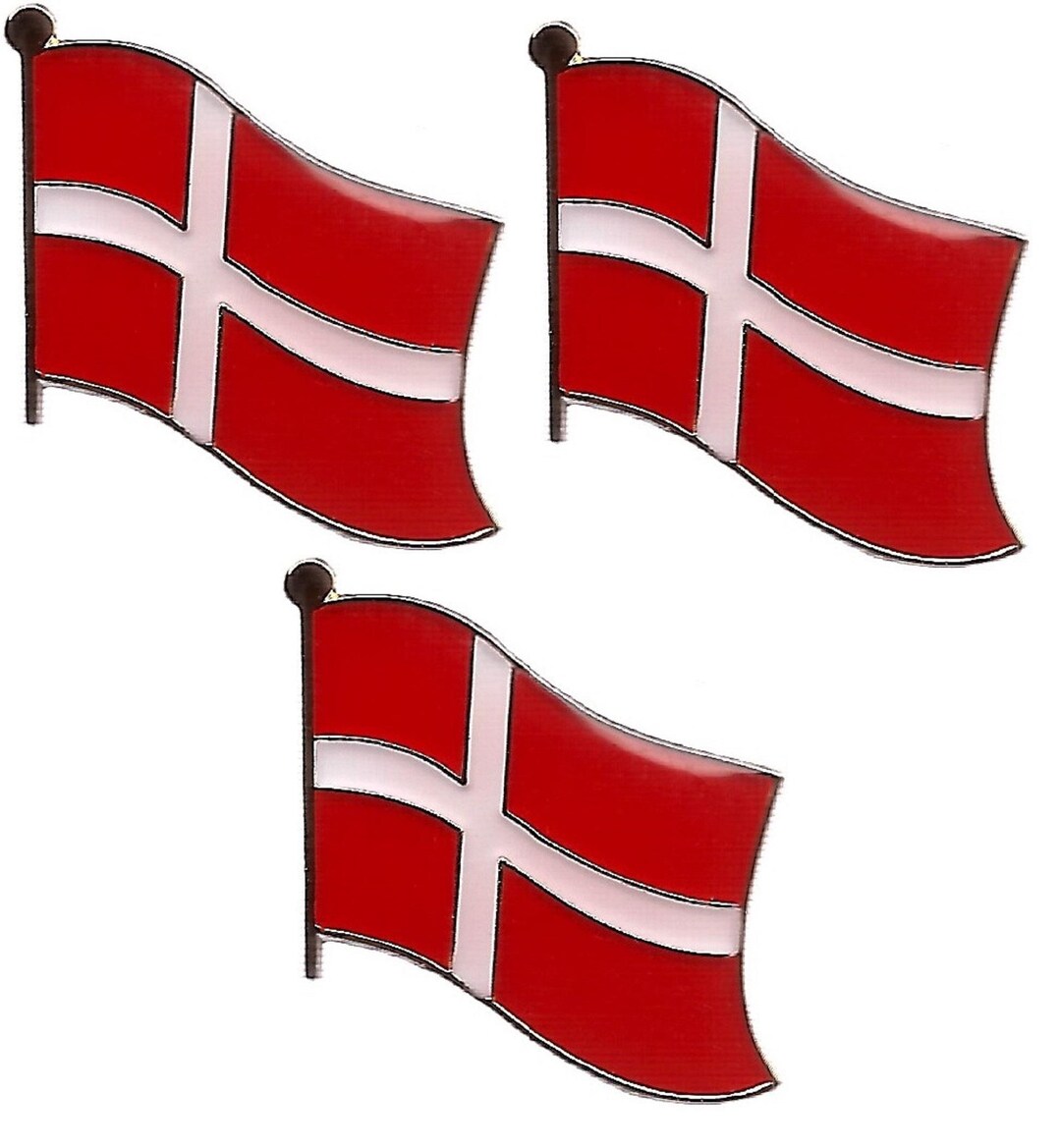 Denmark Flag Lapel Pin Badges - Patriotic Enamel Pins, Pack of 3 - Etsy