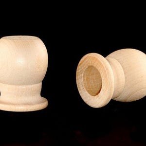 Wood Flagpole Ball Finials (Set of 2) – Natural Birch Hardwood Tops