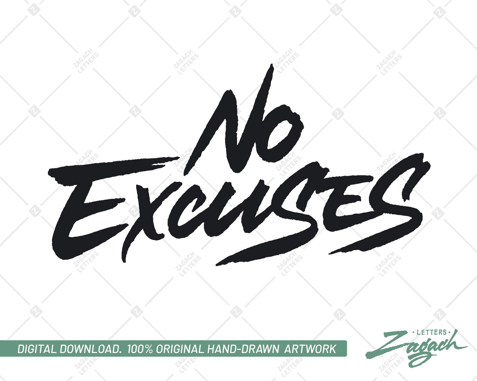 No Excuses SVG Printable PNG EPS Digital Download Cut Etsy