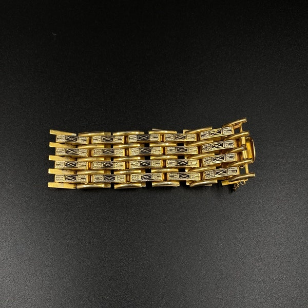 Besondere Geschenke für besondere Menschen, Toledo Armband, damaszener Armreif mit Ornament, üppiger spanischer Schmuck