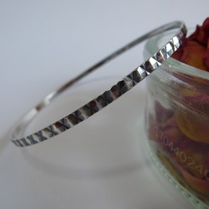Antique bangle for women, 835 silver bracelet, matte bracelet with structure, stylish jewelry, ideal gift for mom for Christmas