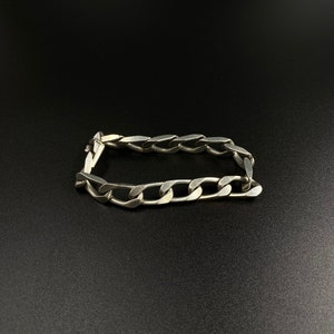 Link bracelet for boys, silver 835 FBM curb chain, gift for friend