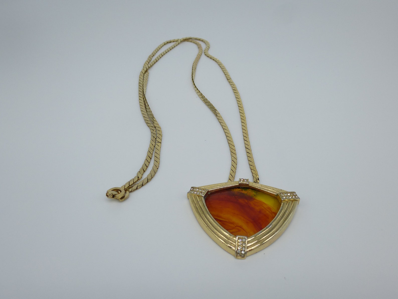 Vintage Christian Dior Germany Necklace Orange Stone Bakelite Etsy