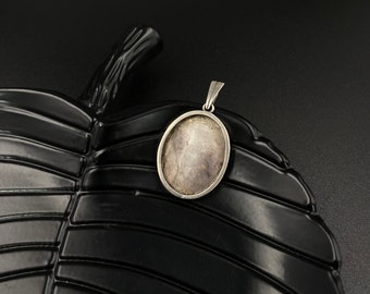 Antique locket for photo, silver photo locket pendant for necklace, photo pendant, oval photo pendant for picture, Christmas gift