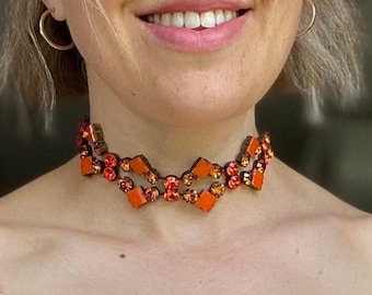 Vintage Marked Konplott Necklace by Miranda Ko Antique Brass Tone