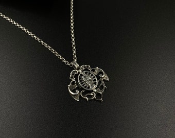 Vintage traditional costume necklace with pendant 925 BAS Blachian Antique Jewelry Traunstein, traditional jewelry Bavaria, special Christmas gift