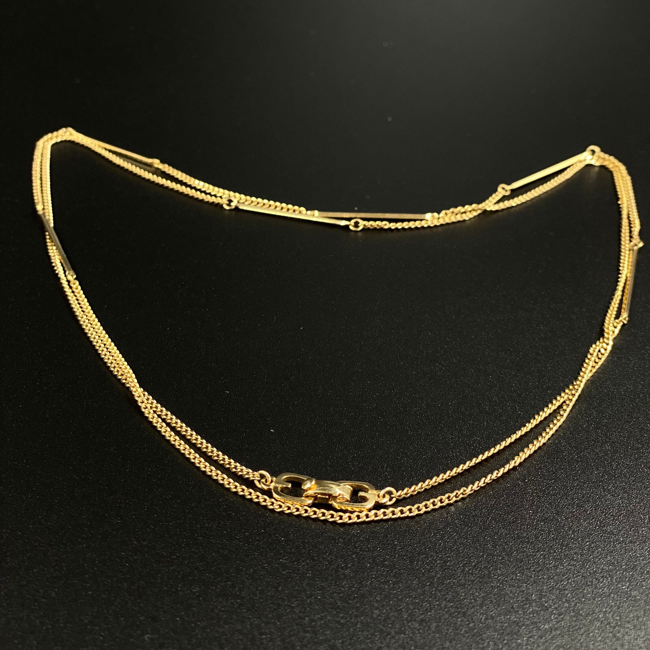 Collier Sautoir Vintage HENKEL & GROSSÉ Années 70 - Métal Doré Texture Maille