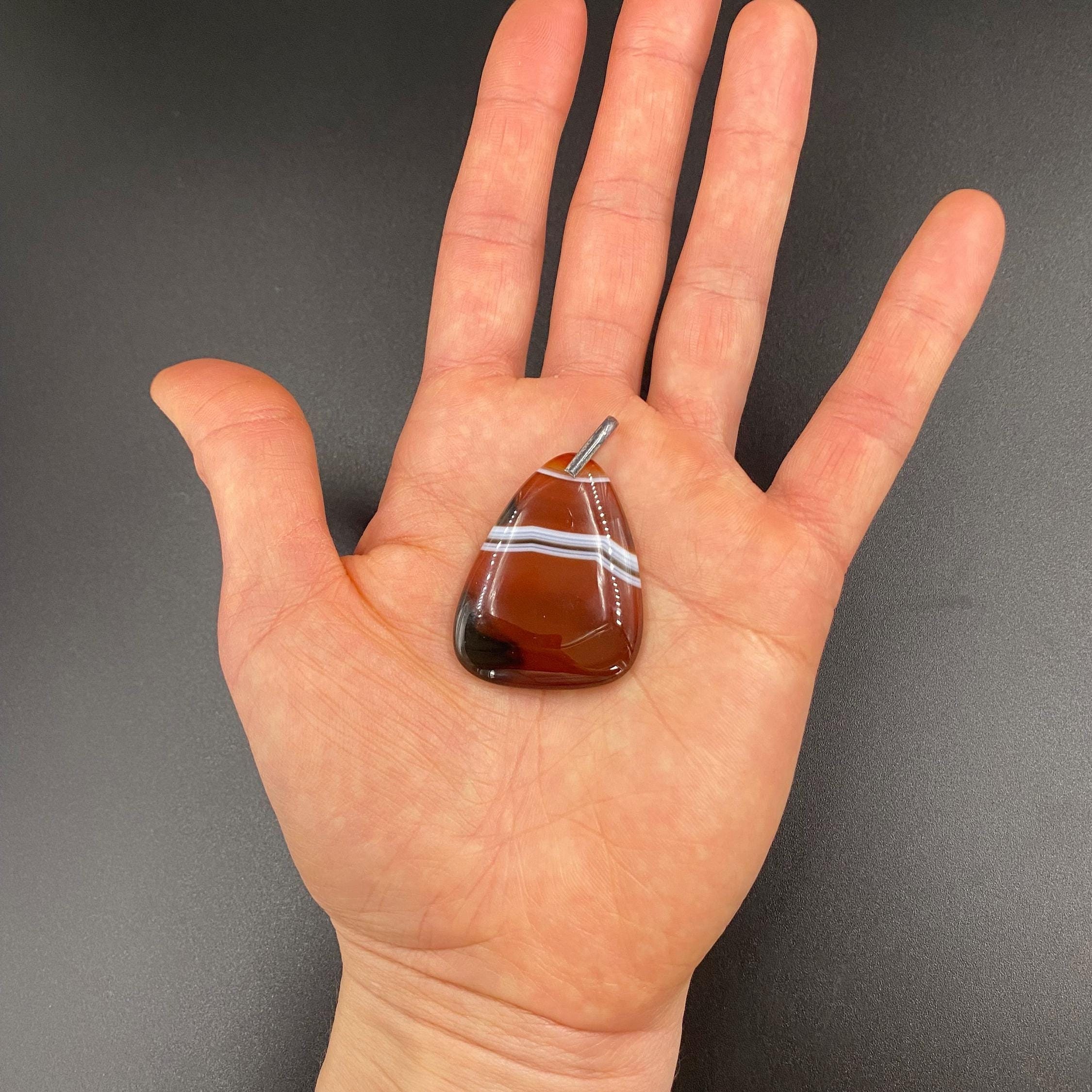 カーネリアンペンダント、925スターリングシルバーのストーン 