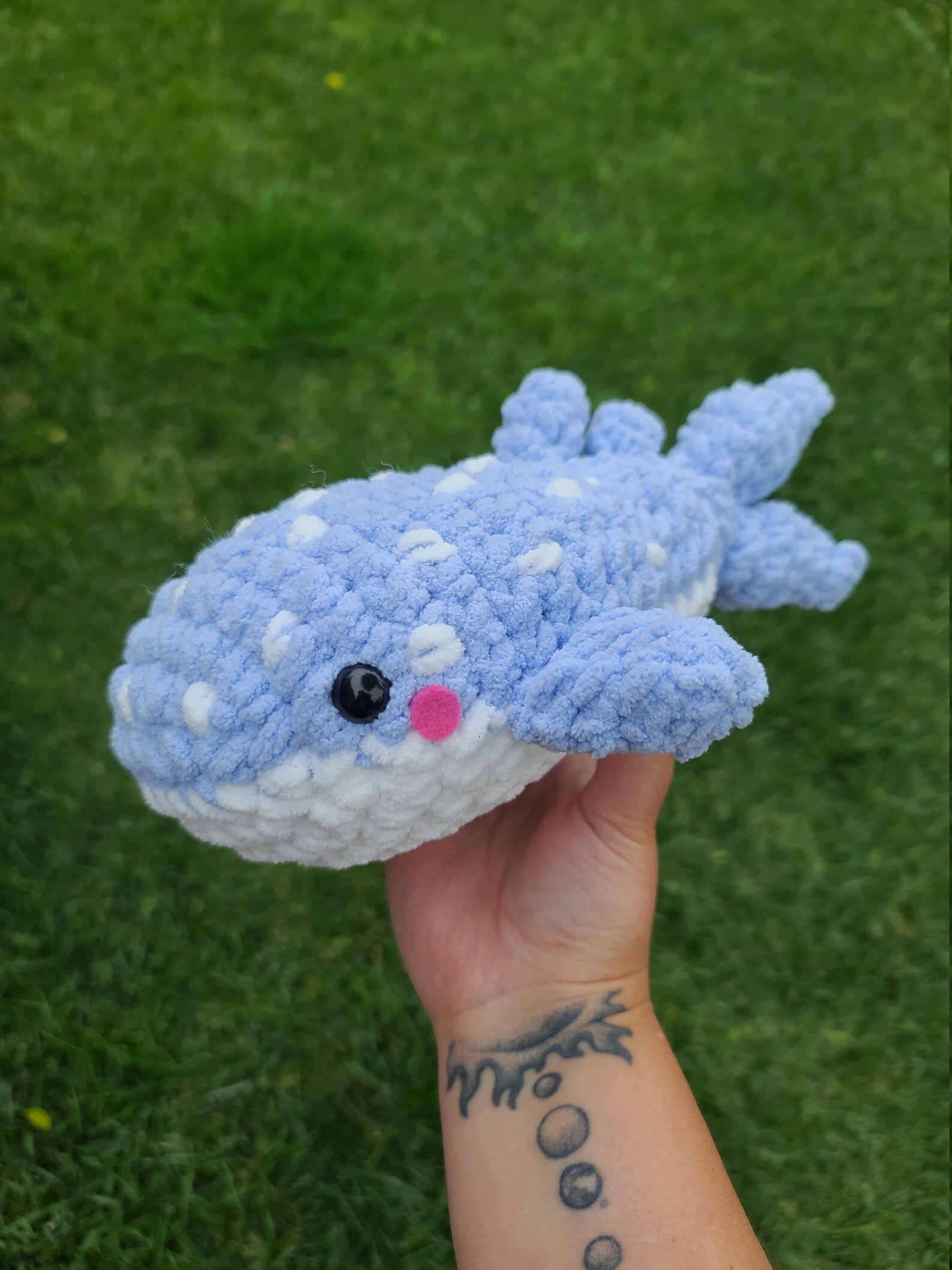 Whale Shark Chonky Chunky Light Blue Plushie Crochet Amigurimi | Etsy