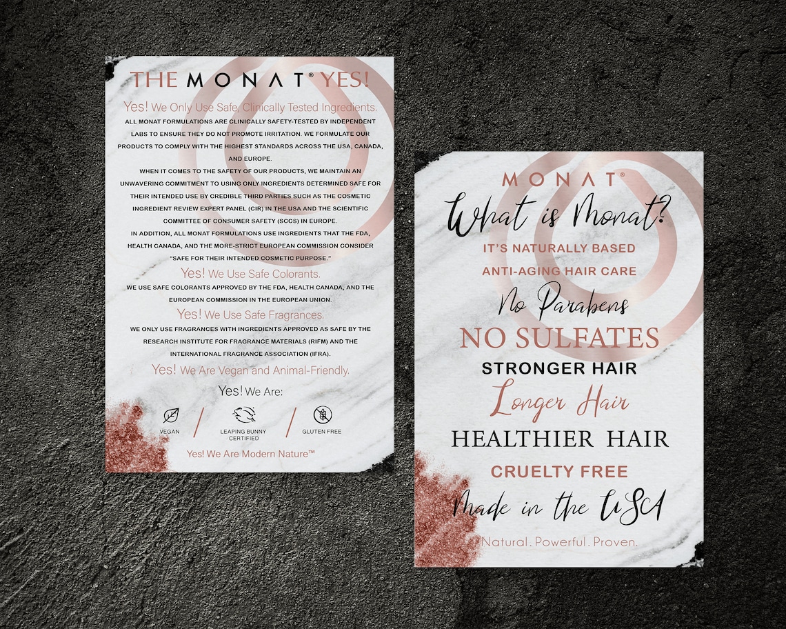 Monat YES Card What is Monat Flyer Monat Haircare Info Card Etsy