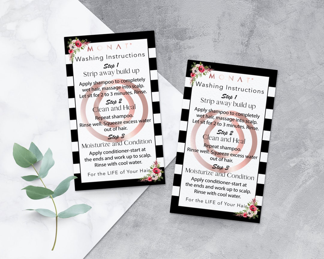 Monat Washing Instructions, Floral Monat Instructions, Monat Info Card ...