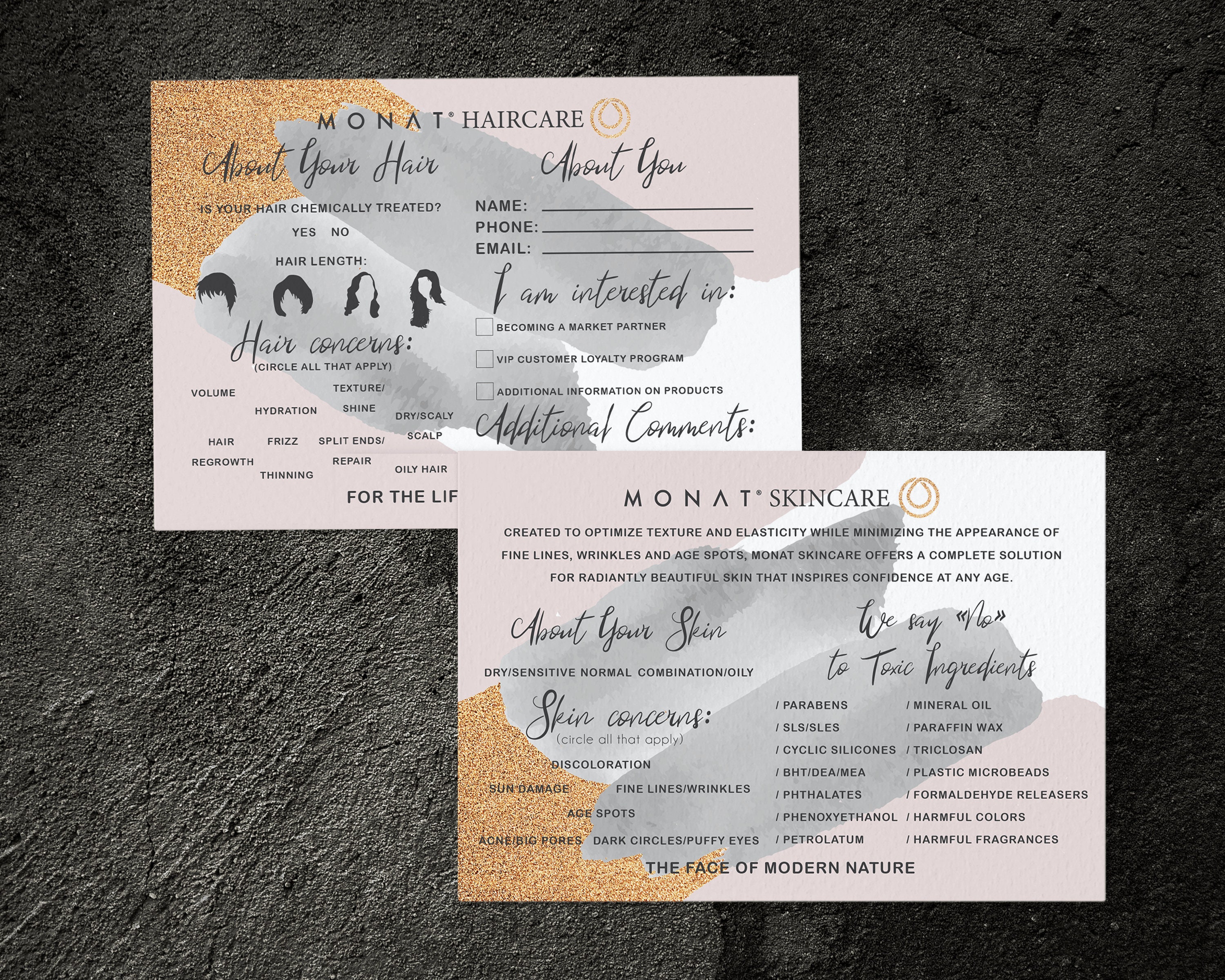 Monat Questionnaire About Your Hair Questionnaire Gold - Etsy