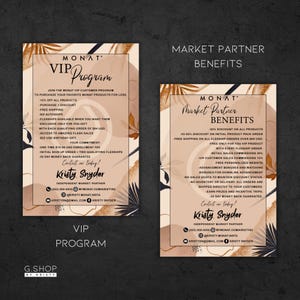 Monat Market Partner Benefits, Monat Vip Program Card, Monat Info Card , Orange Monat Program,Printable, 4x6