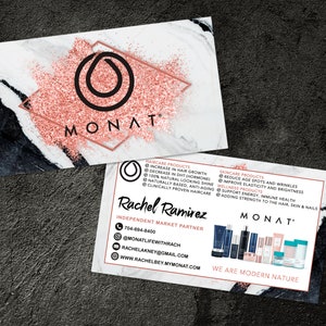 Personalized Monat Business Card, Monat Market Partner Card, Monat Business Card ,Monat Marble Card, Digital file,BM