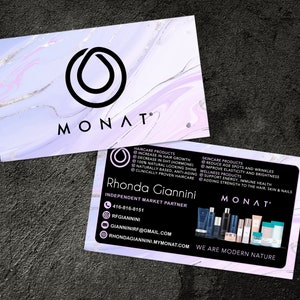 Personalized Monat Business Card, Monat Market Partner Card, Monat Business Card ,Monat Marble Card, Digital file,LP