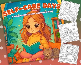 Self Care Days Coloring Book, Cozy Weekend Coloring Book, Mindfulness Coloring Pages for Relaxation, Stress Relief Coloring, Printable