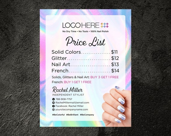 Color Price List Printable Street Price List Color Pricing | Etsy