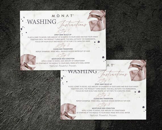 Monat Washing Instructions Monat Instructions Rose Gold - Etsy