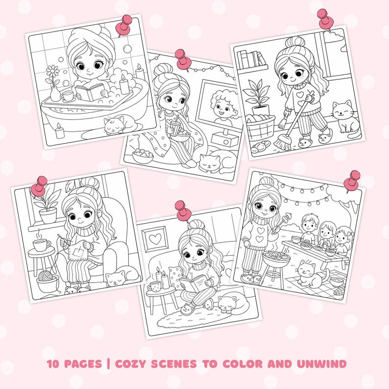 Weekend Color Sheets Cozy Weekend Coloring Book, Self Care Coloring Book for Adults, 10 Bold ...