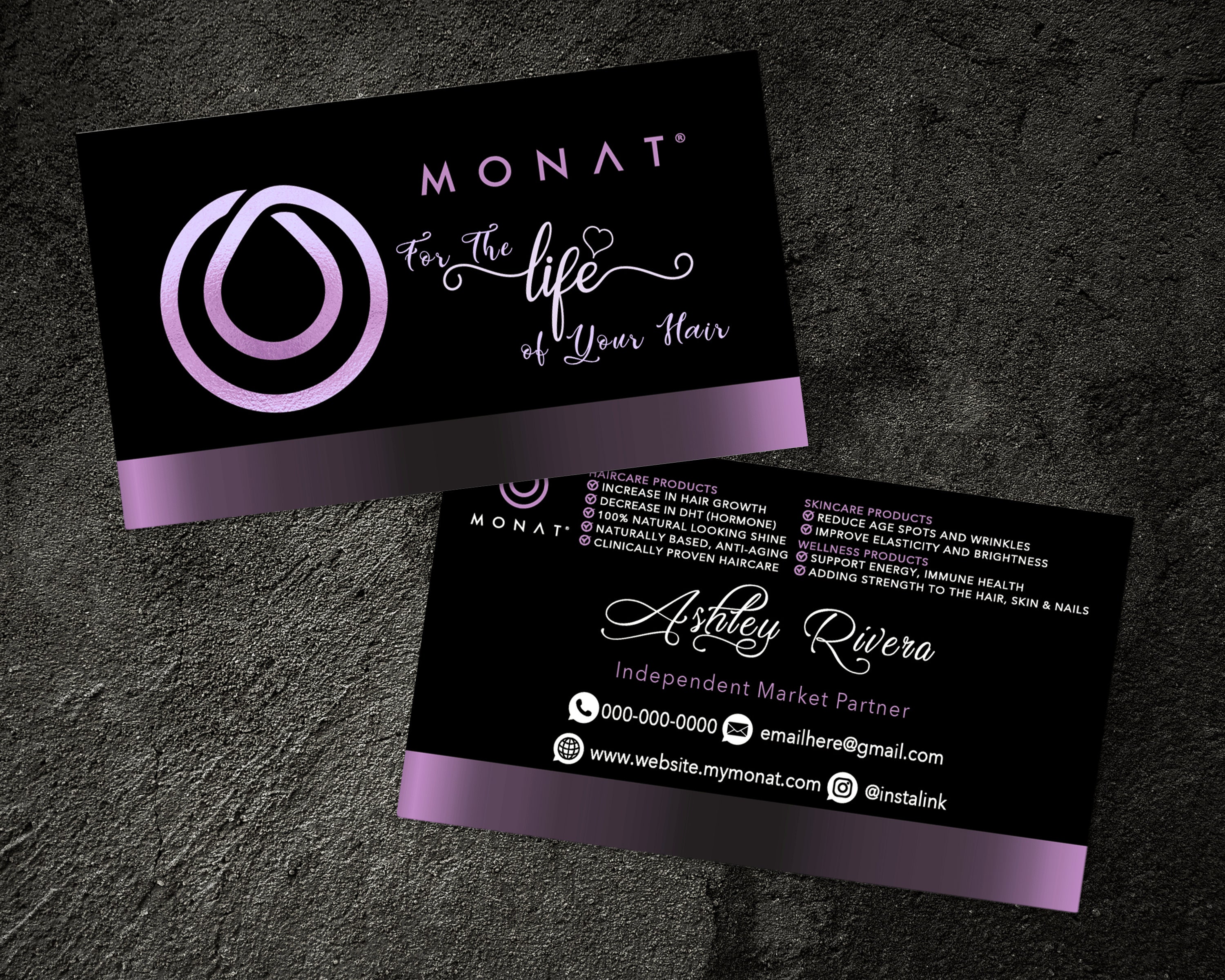 Personalized Monat Business Card Monat Market Partner Card - Etsy