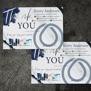 Monat Thank you card, Monat Thank you for purchase card, Blue Marble Thank you card, Printable, 6x4