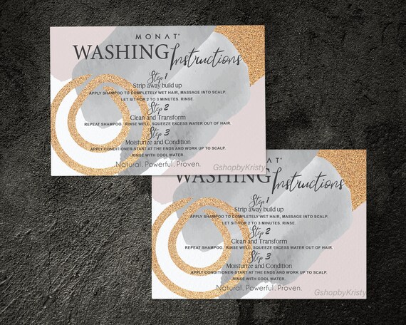 Monat Washing Instructions Monat Instructions Marble - Etsy
