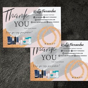 Tarjeta de agradecimiento Monat: Tarjeta de presentación personalizada (imprimible)