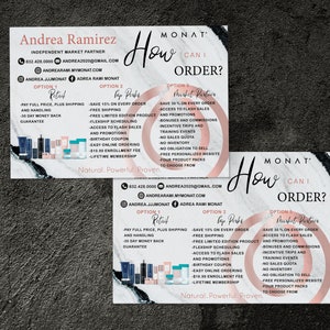 Monat Hoe card bestellen, Hoe card bestellen, Monat bedrijf, Hoe Monat Card kopen, Marble Monat Info Card, Afdrukbaar, 6x4