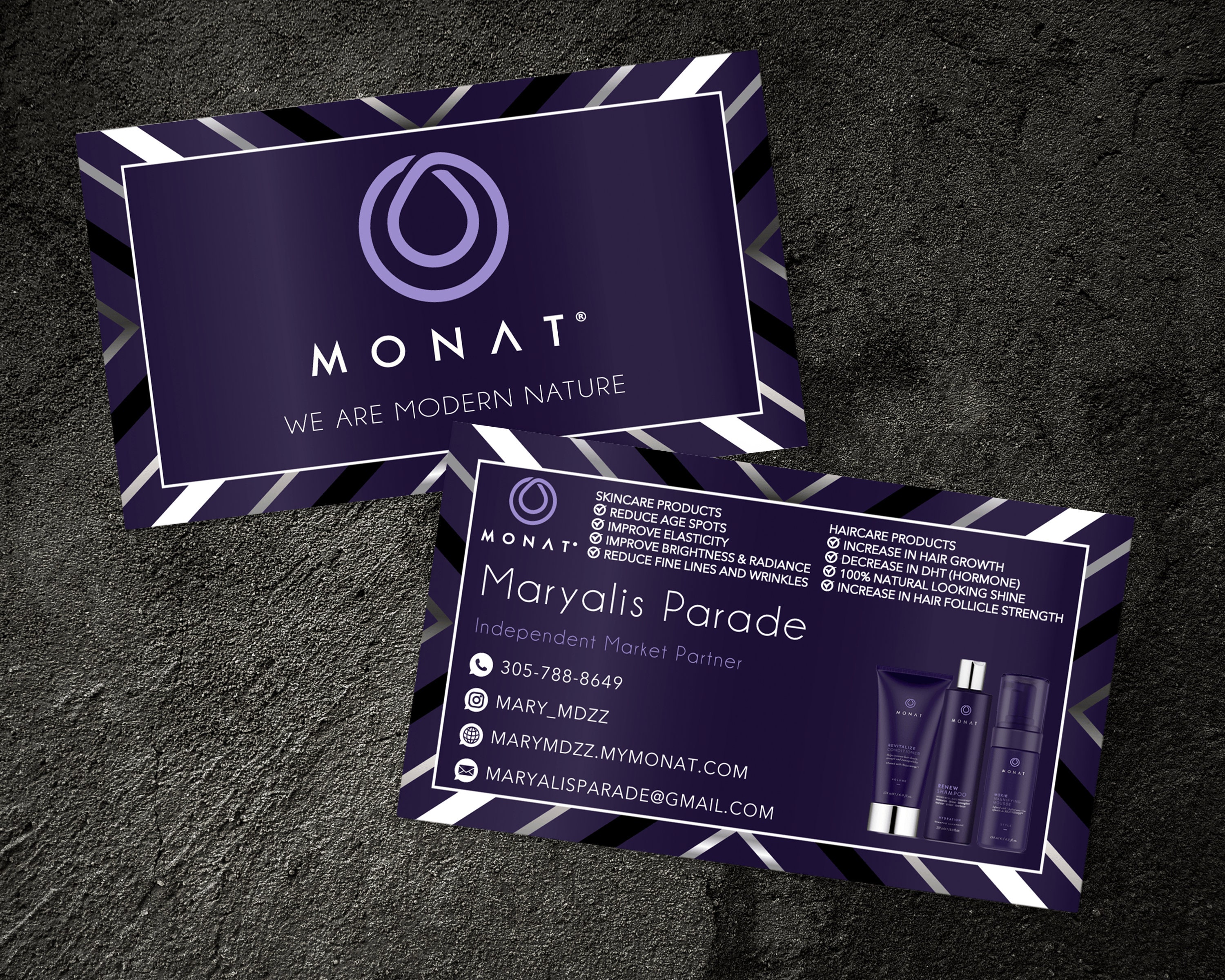 Purple Monat Business Card Monat Market Partner Card Classic - Etsy