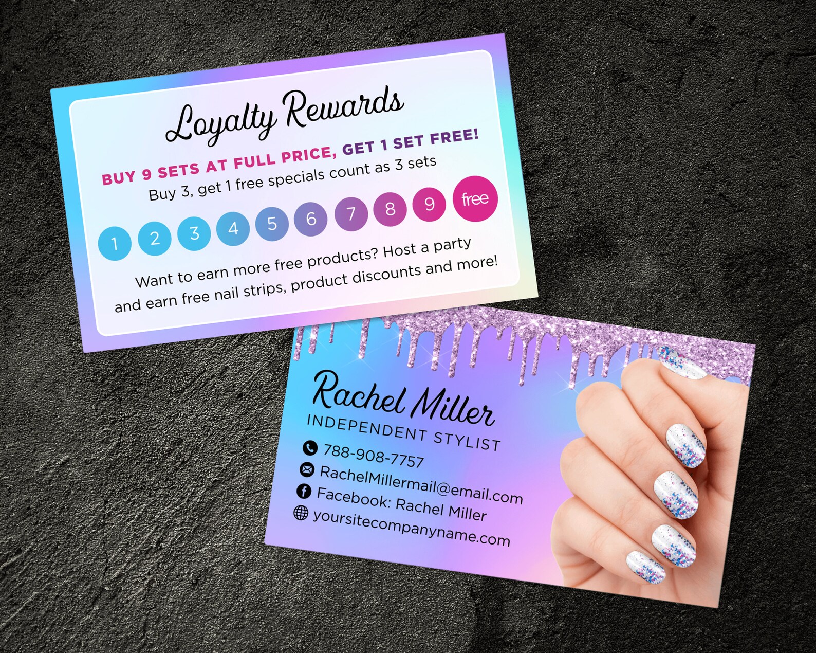 Loyalty Rewards Card Nail Stylist Punch Card Rewards Card Etsy