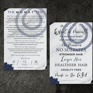 Monat YES flyer, ¿Qué es Monat Flyer, Monat Sí Tarjeta ,Monat Haircare Info Card, Monat Marble, Imprimible, 4x6