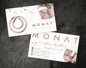 Personalized Monat Business Card: Metallic Marble Design (Digital File)