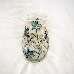 Hand painted wildflower vase