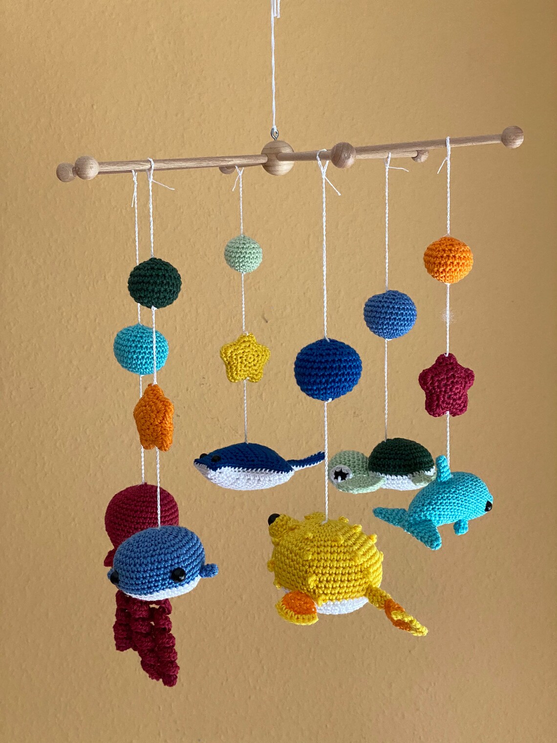 Großes Meerestiere Mobile Babymobile Wal Qualle Delfin Etsy