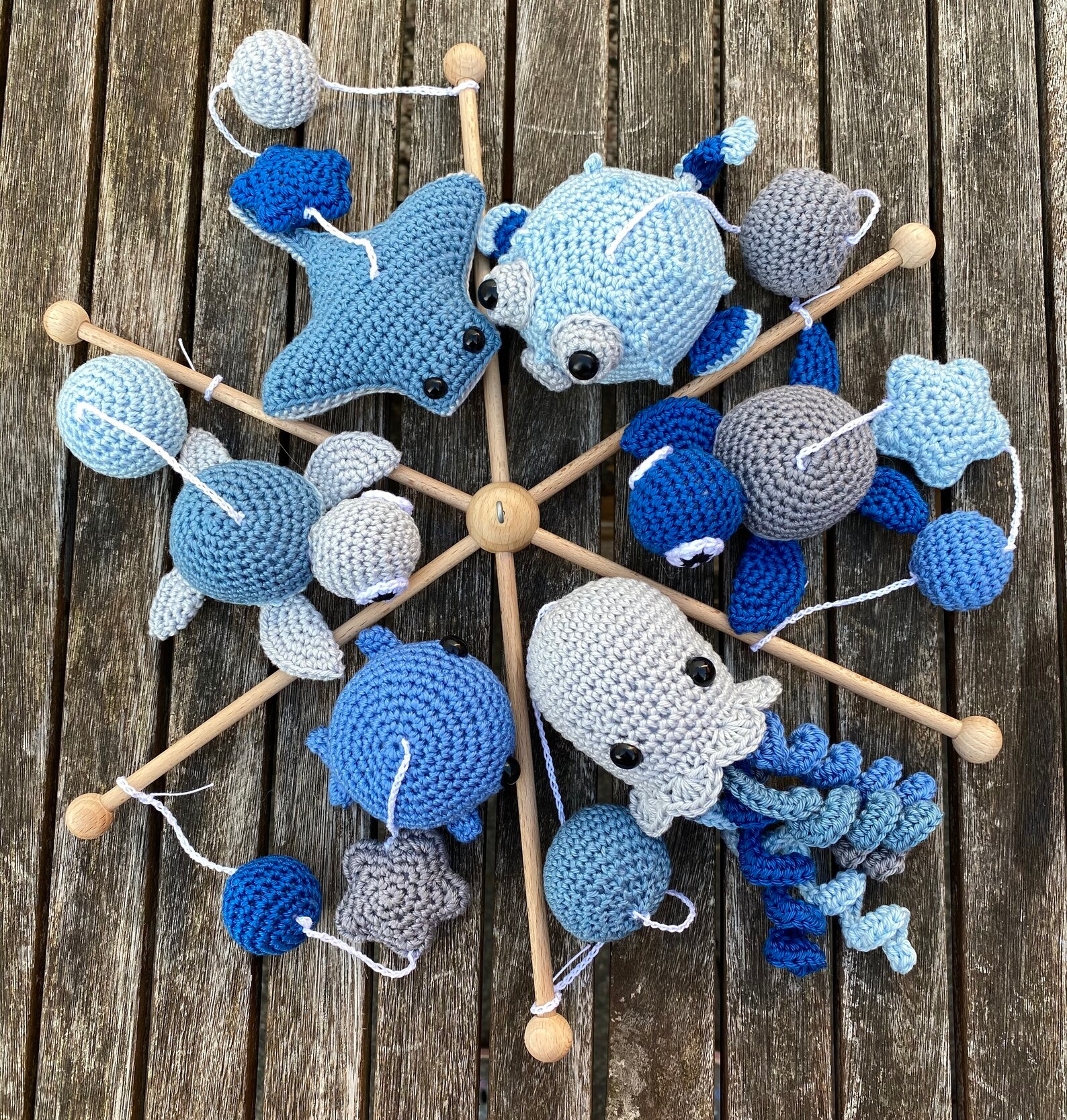 Großes Meerestiere Mobile Babymobile Wal Qualle Delfin Etsy