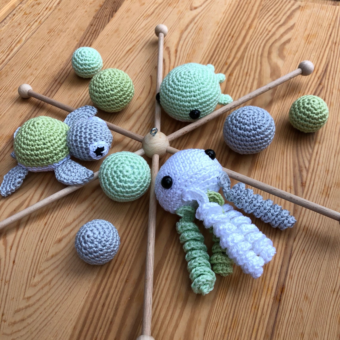 Baby Mobile Meerestiere Schildkröte Wal Qualle Bälle Etsy