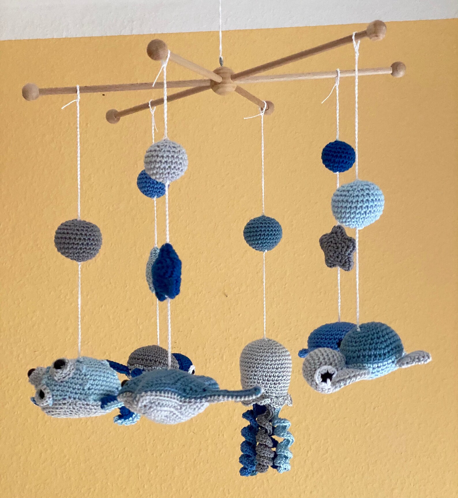 Großes Meerestiere Mobile Babymobile Wal Qualle Delfin Etsy