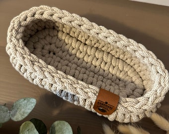 Oval crochet basket / key basket / utensil / basket / basket / organizer / storage / glasses case / glasses shelf