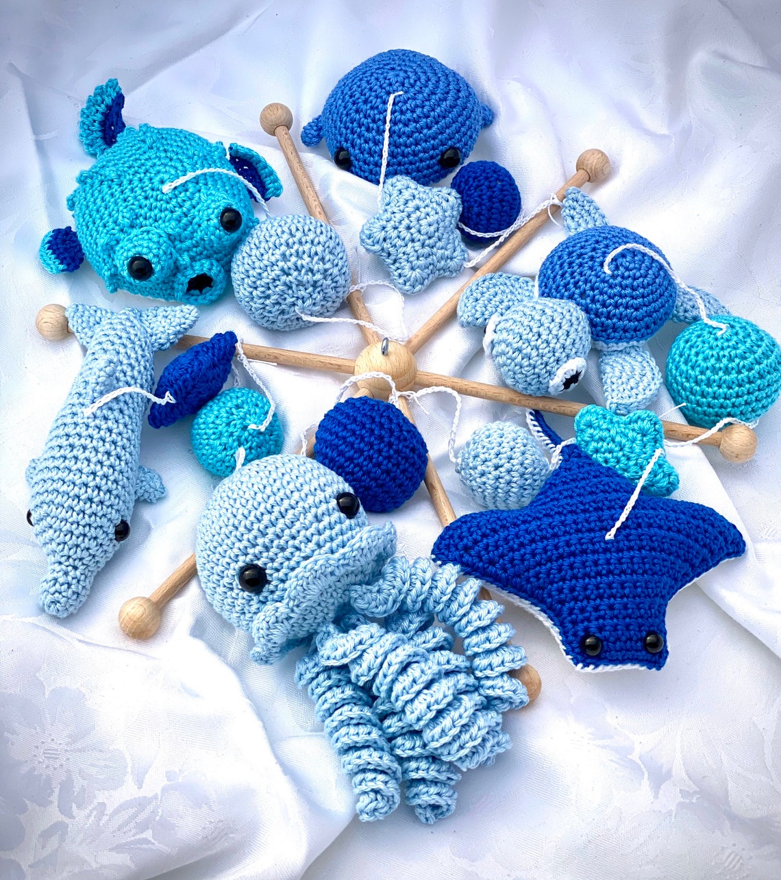 Großes Meerestiere Mobile Babymobile Wal Qualle Delfin Etsy