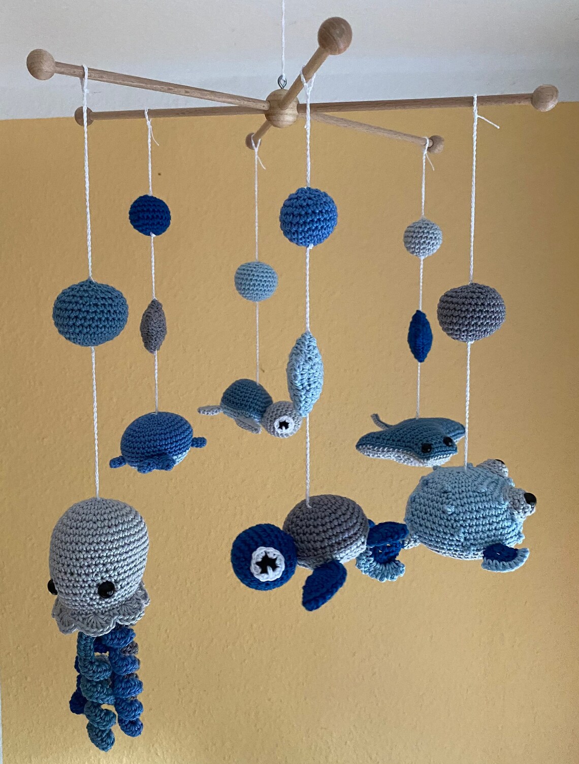 Großes Meerestiere Mobile Babymobile Wal Qualle Delfin Etsy