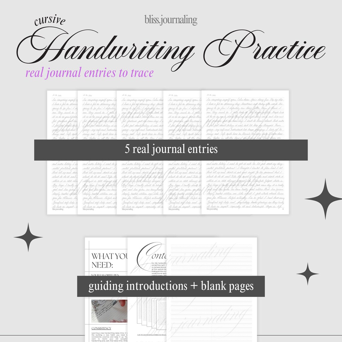 Handwriting Practice Sheets for Cursive Handwriting – Real Journal ...