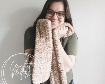 Grace Scarf | Faux Fur Crochet Pattern | By KayleeKnots