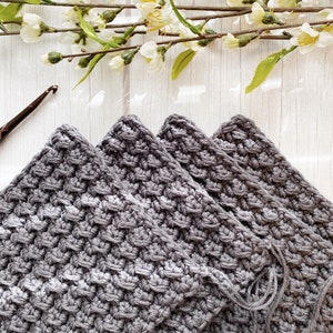 Even Moss Stitch Pot Holder Crochet Pattern 2 Sizes Made By Kaylee Knots Easy Kitchen Hot Pad Crochet Pattern Beginner Friendly image 9