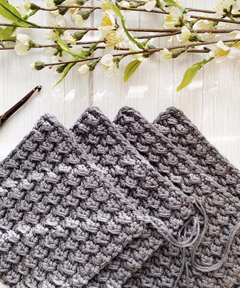 Even Moss Stitch Pot Holder Crochet Pattern 2 Sizes Made By Kaylee Knots Easy Kitchen Hot Pad Crochet Pattern Beginner Friendly image 9