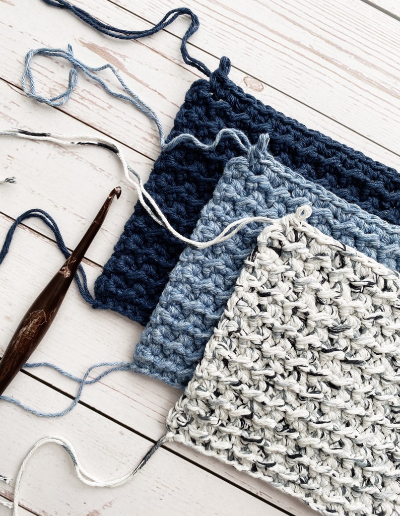 Even Moss Stitch Pot Holder Crochet Pattern 2 Sizes Made Etsy