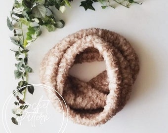 Silvia Infinity Scarf | Faux Fur Crochet Pattern | By KayleeKnots