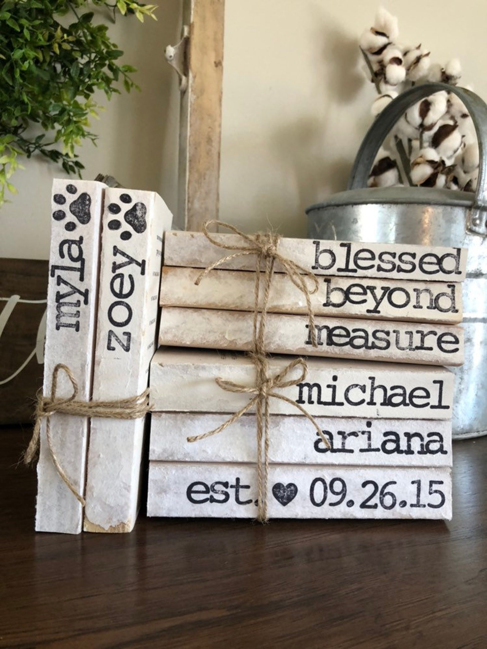 Personalized Book Stacks Etsy